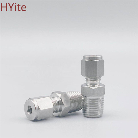 SS 304 Stainless Steel Double Ferrule Compression Connector 6mm 8mm 10mm 12mm Tube to 1/8