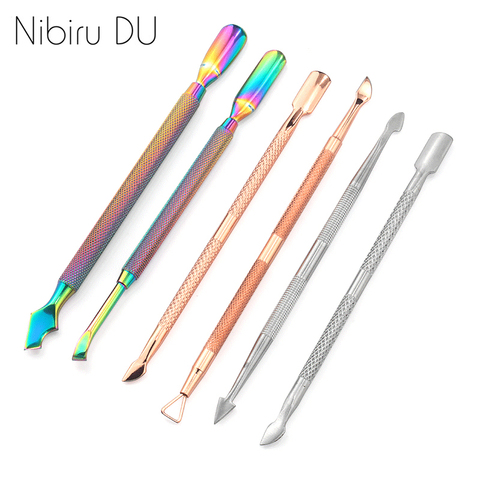 Double Sided Stainless Steel Metal Cuticle Pusher Cuticle Dead Skin Trimmer Remover Nail File Manicure Art Pedicure Care Tool ► Photo 1/6