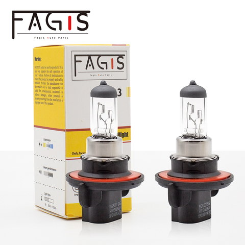 Fagis 2 Pcs Original H13 9008 12V 60/55W White Auto Halogen Bulbs Car Clear Headlight Auto Lights Uv Quartz Glass Long Lifetime ► Photo 1/6