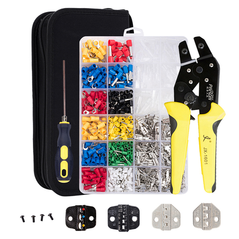 4 in 1 Multifunctional Ratchet Crimping Wire Terminal Crimper Pliers Tool Electrical Tool Set with Electricians 850PCS Terminals ► Photo 1/6