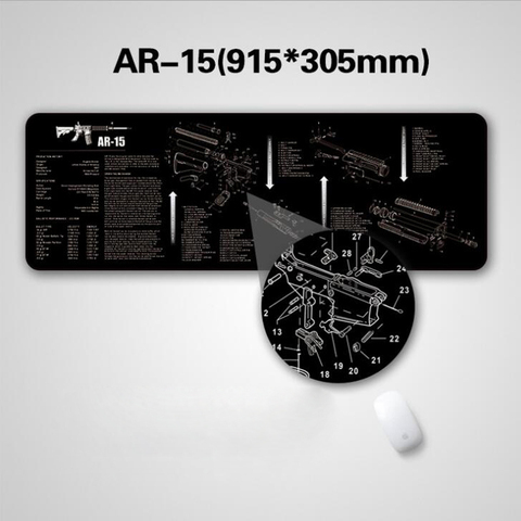 Tactical Rifle Gun Cleaning Bench Rubber Mat with All Part List Printing and Instruction for AR-15 AK47 remington 870 Mouse Pad ► Photo 1/6