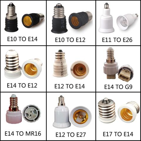 NEW E10 E12 E14 TO G9 MR16 E27 Lamp Holder Converter 110V 220V Base Socket Adapter For LED Lamp Corn Light Bulb ► Photo 1/4