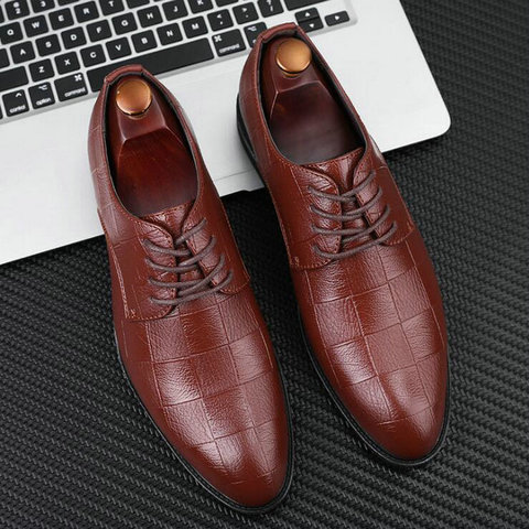 Handmade Italian Style Retro Men Leather Dress Formal Business Oxfords Shoes Men's  Party Shoes Big size 2022 ttyh6 ► Photo 1/6