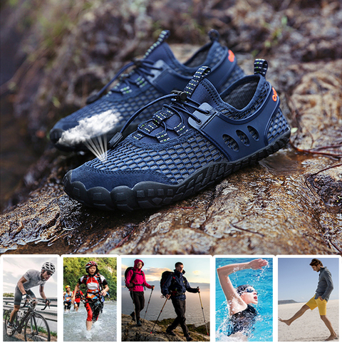 Elastic Sneakers Male Upstream Water Shoes Light Nonslip Sneakers Mesh Breathable Aqua Shoes Men Flat Footwear Outdoor Seaside ► Photo 1/6