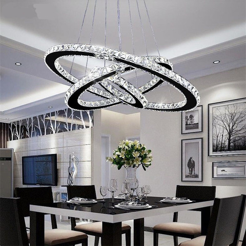 Modern LED Crystal Ring Chandelier Lighting Chandeliers Ceiling Lustre Hanging Light Luminaire Chandeliers Light ► Photo 1/6