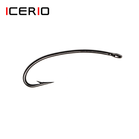 ICERIO 50PCS Curved Straight Eye Fly Tying Hook Dry Wet Flies Hoppers Terrestrials and Stonefly Nymphs Lure Bait Materials ► Photo 1/6