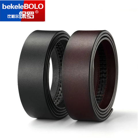 No Buckle Genuine Leather Belts Automatic Buckle Belt  Brand Belt 100% Pure Cowhide Belt Strap For Men High Quality ► Photo 1/6