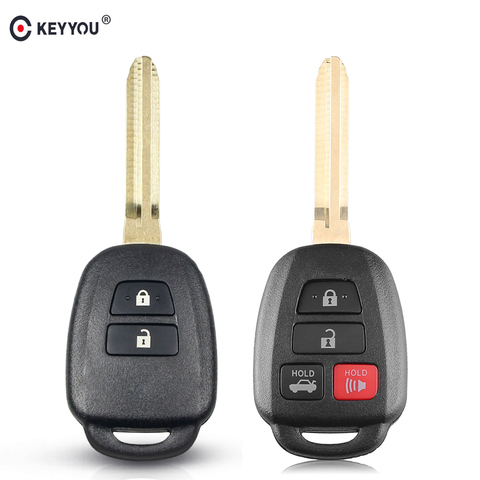 KEYYOU 2/4 Buttons Remote Car Key Shell Case Fob For Toyota CAMRY Corolla Reiz New Vios RAV4 Crown Key ► Photo 1/6