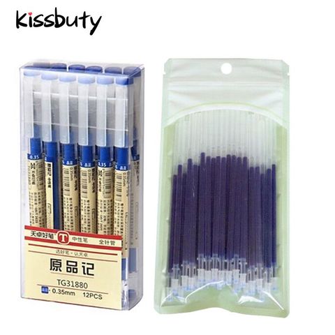 50+2Pcs/Set 0.35mm Red/Black/Blue Ink Gel Pens Set Refills Rod Gel Pen For School Office Stationery Student Writing Supplies ► Photo 1/6