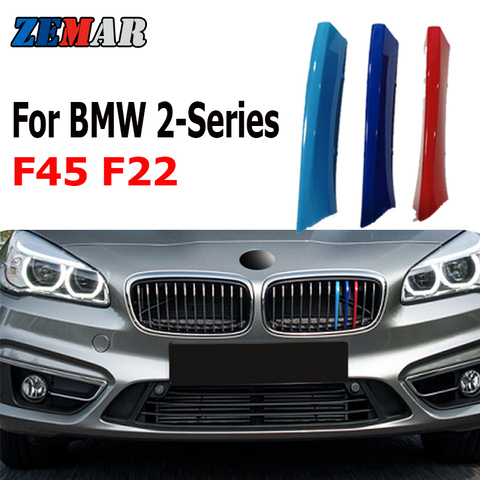 ZEMAR 3pcs ABS For BMW F22 F45 F23 F46 Series 2 Car Racing Grille Strip Trim Clip M Power Performance Accessories 2014-2022 ► Photo 1/6