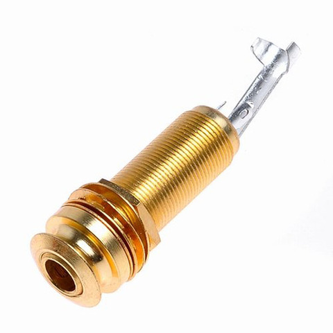 Cylinder Guitar End Pin Jack Flush Mount Endpin Output Jack Gold for Guitar ► Photo 1/6