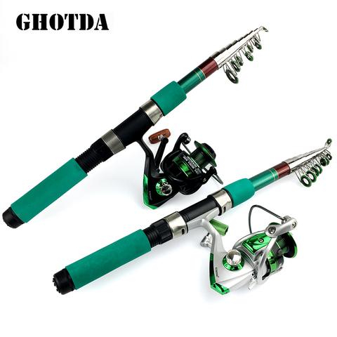 Mini Short Telescopic Fishing Rods Travel Spinning Rod and Reel Combo Set 1.8 2.1 2.4 2.7 3.0 3.6M Rod Reel Kit ► Photo 1/6