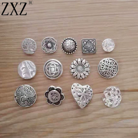 ZXZ 20pcs Coat Button Flower Heart Flower Round Metal Beads Button Sewing For Leather Craft Clothes Bags ► Photo 1/6