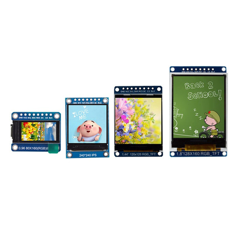 TFT Display 0.96 1.3 1.44 1.8 inch IPS 7P SPI HD 65K Full Color LCD Module ST7735 / ST7789 Drive IC 80*160 240*240 (Not OLED) ► Photo 1/5