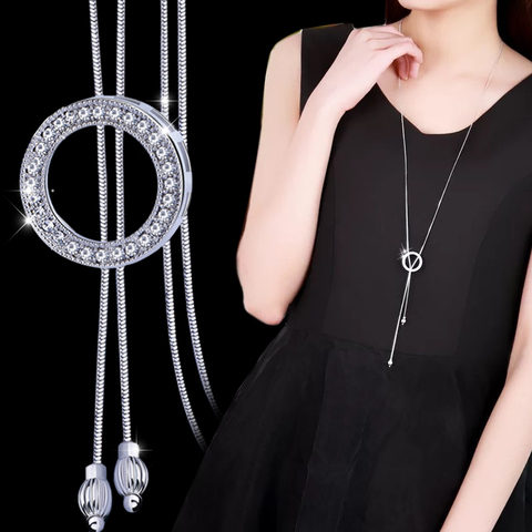 New Hoop Statement Necklaces & Pendants for Women 2022 Vintage Crystal Long Necklace Female Collier Femme Party Jewelry Gift ► Photo 1/6