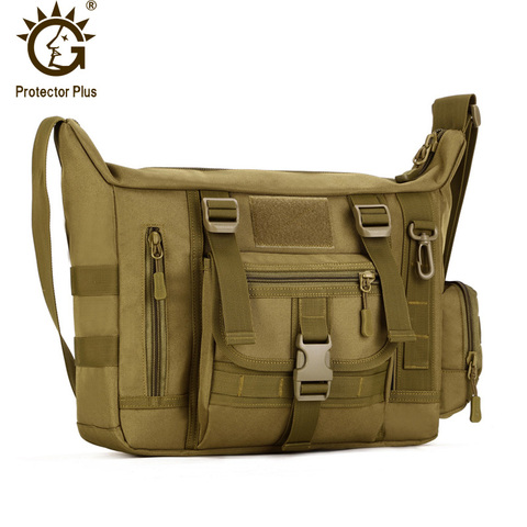 Protector Plus Tactical Sling Shoulder Bag,Waterproof Military Crossbody Bag,Men's Outdoor Travel Messenger Bag for 14