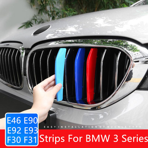 Nice Grill M Performance Strips For BMW 3 series E46 E90 E91 E92 E93 F30 F31 F34 Accessories Grille Stripes Motorsport Stickers ► Photo 1/6