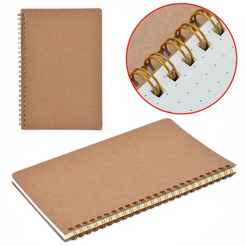New Medium A5 Dotted Grid Spiral Notebook Journal Cardboard Soft Cover 100 Pages For School Supplies Office Accessories ► Photo 1/6