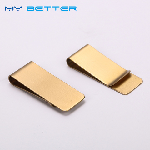 1PC Thin Section Brass Money Clip Cash Clamp Holder Portable Money Clip Wallet Purse for Pocket Metal Money Holder ► Photo 1/6