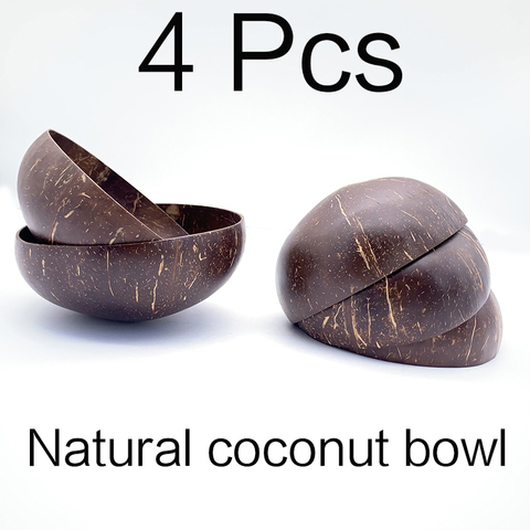 Creative Natural Coconut Bowl smoothie bowl Wood set Eco Friendly Fruit Salad Noodles Rice Ice Cream tableware Decoration Bowl ► Photo 1/6