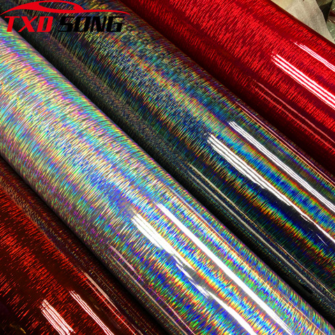 10/20/30/40/50X152cm Carbon Fiber Vinyl Film Laser Black Car Wrapping Foil Console Computer Laptop Skin Phone Cover Motorcycle ► Photo 1/1