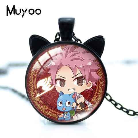 2022 New Hot Cartoon Anime Fairy Tail Cat Ears Necklace Kawaii Fairy Tail Characters Jewelry Black Cat Pendant Necklace Gifts ► Photo 1/5