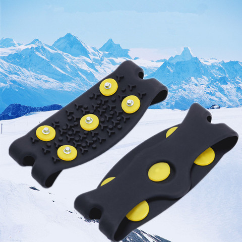 1 pair 5-Stud Snow Ice claw Climbing Anti Slip Spikes Grips Crampon Cleats Shoes Cover for women men Boots Cover size 35-43 ► Photo 1/6