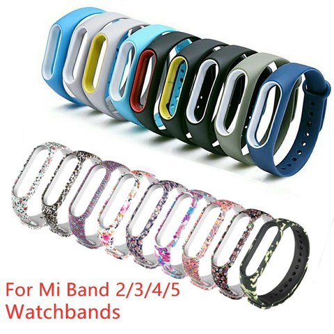 Smart bracelet For Mi band 2/3/4/5 Strap Replacement Belt Silicone Wristband for Mi Band 2 3 4 5 Color Strap Bracelet Wristband ► Photo 1/6