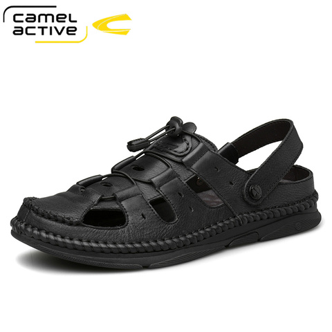 Camel Active New Summer Outdoor Casual Men's Sandals Men Genuine Leather Shoes Beach Male Hand Stitching Wrapped Toe Sandals Men ► Photo 1/6