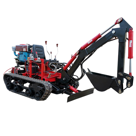 35hp diesel power electric start 1.1 ton multi-purpose agricultural excavator, riding crawler rotary tiller, micro plough ► Photo 1/5