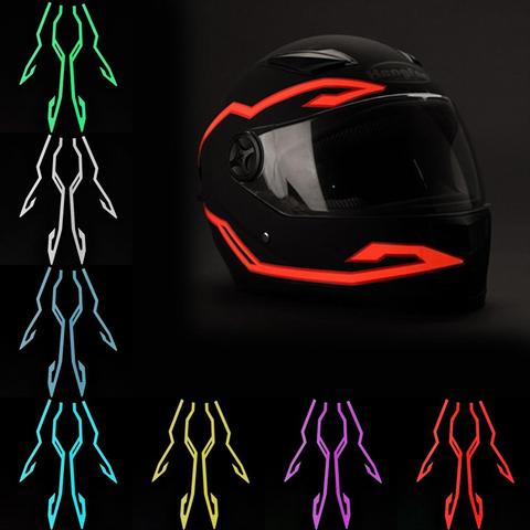 Upgraded 2Pcs Motorcycle Helmet Night Riding Cold Light  Signal Flashing Strip LED Luminous Sticker Strip ► Photo 1/6