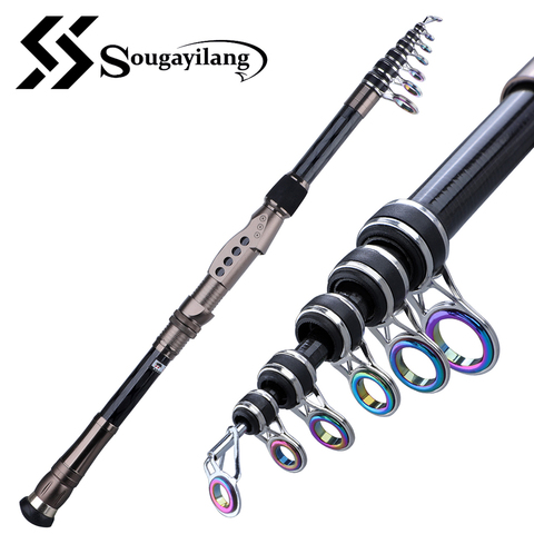 Sougayilang Telescopic 1.8-3.6m Fishing Rods UltraLight Weight Carbon Fiber Spining Rod for Saltwater Freshwater Fishing Poles ► Photo 1/6