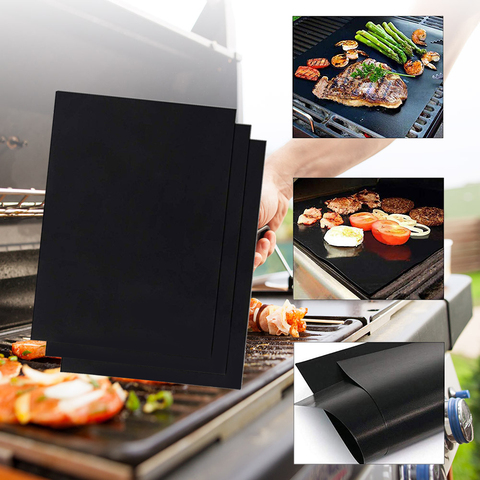 Outdoor Picnic BBQ Grill Mat Reusable Non-stick Heat Resistance Barbecue Baking Sheet Pad Safety Oven Steamer Pizza Baking Mats ► Photo 1/6