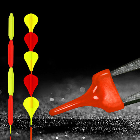 15PCS/set Rubber fishing float bobber Floating eye stick fish drift flat tail triangle fluorescent magnification buoy Tackle ► Photo 1/6