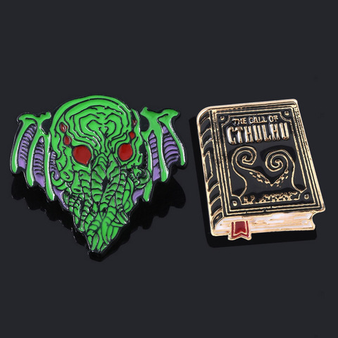 SG Howard Phillips Lovecraft Cthulhu Mythos Brooches Necronomicon The Call Of Cthulhu Badge Lapel Pins Bag Cloth Fans Gift ► Photo 1/6