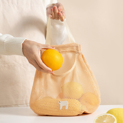 1Pcs Kitchen Fruit And Vegetable Storage Hanging Bag Portable Ginger Garlic Onion Hollow Mesh Bag Breathable Storage Bag ► Photo 1/6