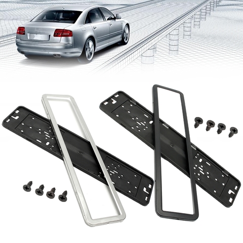 1 Set Stainless Steel European German Russian 8K Car License Plate Frame Number plate Holder ► Photo 1/6