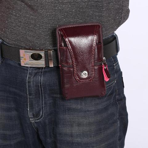 Vintage PU Leather Waist Bag Belt Loop Holster Carry Phone Pouch Wallet for Men ► Photo 1/6