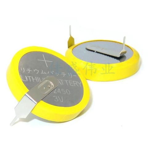 2PCS/LOT CR2450 3V with welding feet Button lithium battery for Rice Cooker CR 2450 ► Photo 1/1
