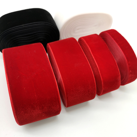 5 yards 6-50mm Velvet Ribbon Black White Red Wedding Party Decoration Handmade Ribbon Gift Wrapping Hair Bowknot DIY ► Photo 1/5