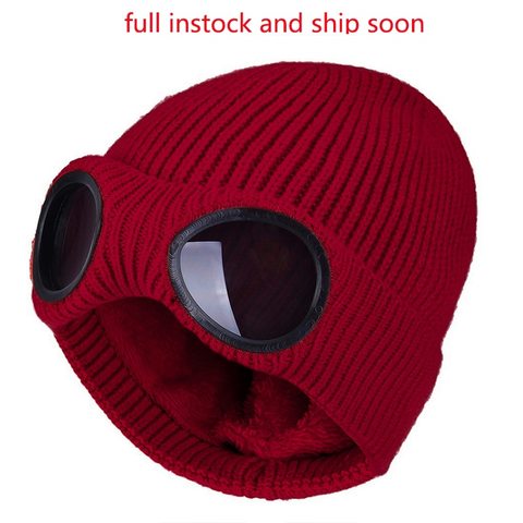 Winter Warm Knit Hats 2022 New Fashion Unisex Adult Windproof Ski Caps with Removable Glasses Thicken Sports Multi-function Caps ► Photo 1/6