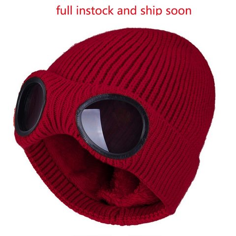 Winter Warm Knit Hats 2022 New Fashion Unisex Adult Windproof Ski Caps with Removable Glasses Thicken Sports Multi-function Caps ► Photo 1/6