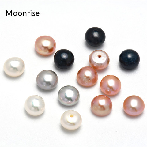 3-10mm White Half Drilling Drill Freshwater Pearls Button Stone Beads for Jewelry Making Loose Beads 3-5Pairs ► Photo 1/6