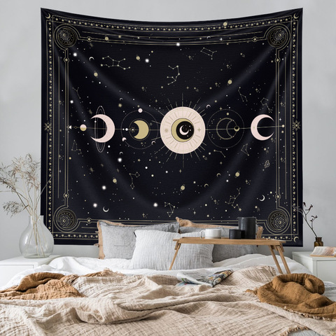Witchcraft Astrology SunMoon Mandala Tapestry Wall Hanging Bedroom Home Decor Large Celestial Galaxy Psychedelic Tapestry Fabric ► Photo 1/6