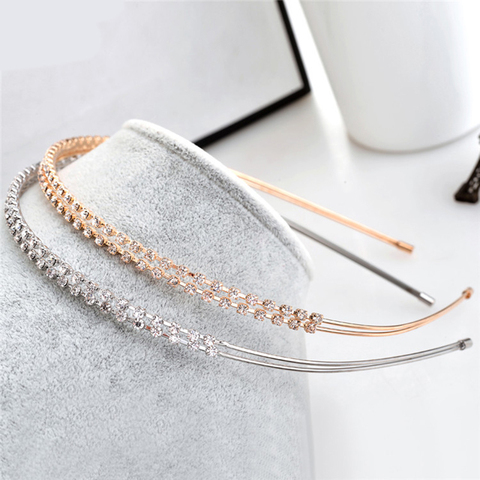 1PC Fashion Crystal Rhinestone Pearls Wave Hairband Hair Hoop Women Bridal Wedding Hair Accessories Crown Headband Headwear ► Photo 1/6