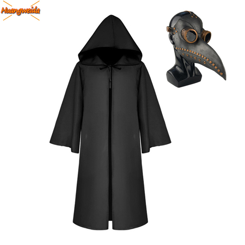 Plague Doctor Costume Kids Cosplay Carnival Halloween Costume for Kids Black Death Costume Plague Doctor Mask Steam Punk Mask ► Photo 1/6