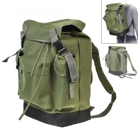 70L Large Capacity Multifunctional Army Green Canvas Carp Fishing Bag Fishing Tackle Backpack Durable and Wear-resistant to Use. ► Photo 1/6