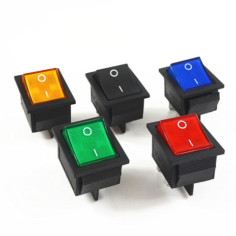 Latching Rocker Switch Power Switch I/O 4 Pins with Light 16A 250VAC 20A 125VAC KCD4 ► Photo 1/6