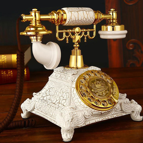 rotate Vintage fixed Telephone revolve Dial Antique Telephones Landline Phone For Office Home Hotel made of resin Europe style ► Photo 1/6