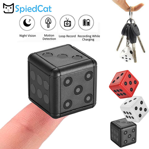HD Mini Night Vision Lens Action DV Cam outdoor Sport Video Voice Recorder Dice Keychain Motorcycle Micro Camera Support TF card ► Photo 1/6